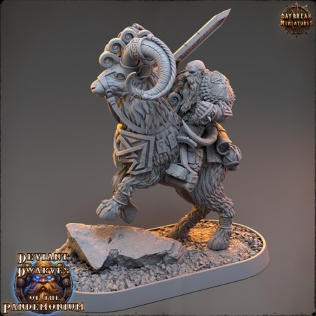 Arviz Thundergrind on Fire Goat - Deviant Dwarves of the Pandemonium