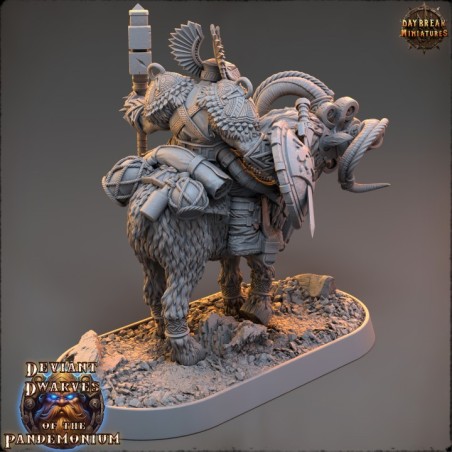Hellgo Drauper on Fire Goat - Deviant Dwarves of the Pandemonium