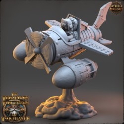 Pilot Horst Stauffer in Blue Gryphon Bomber - The Tenacious Tinkerers of Todthaven