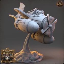 Pilot Horst Stauffer in Blue Gryphon Bomber - The Tenacious Tinkerers of Todthaven 2