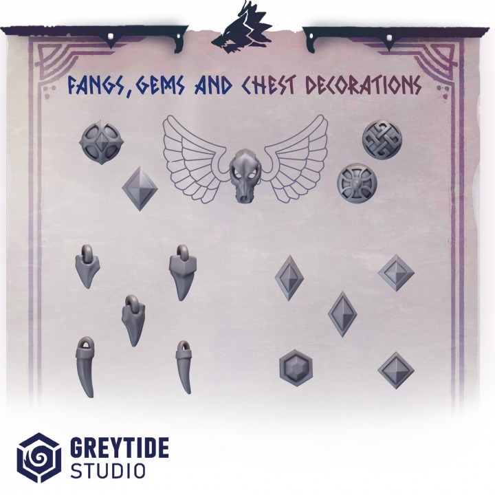 fangs, gems and chest decoration PH