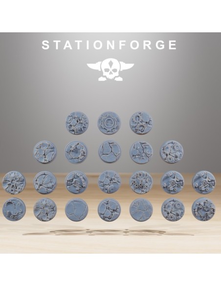 20 Deserted 25mm Bases