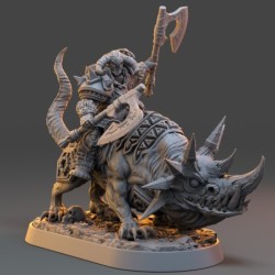Balthazar Doublefang on Horned Wolf - The Order of Greybone